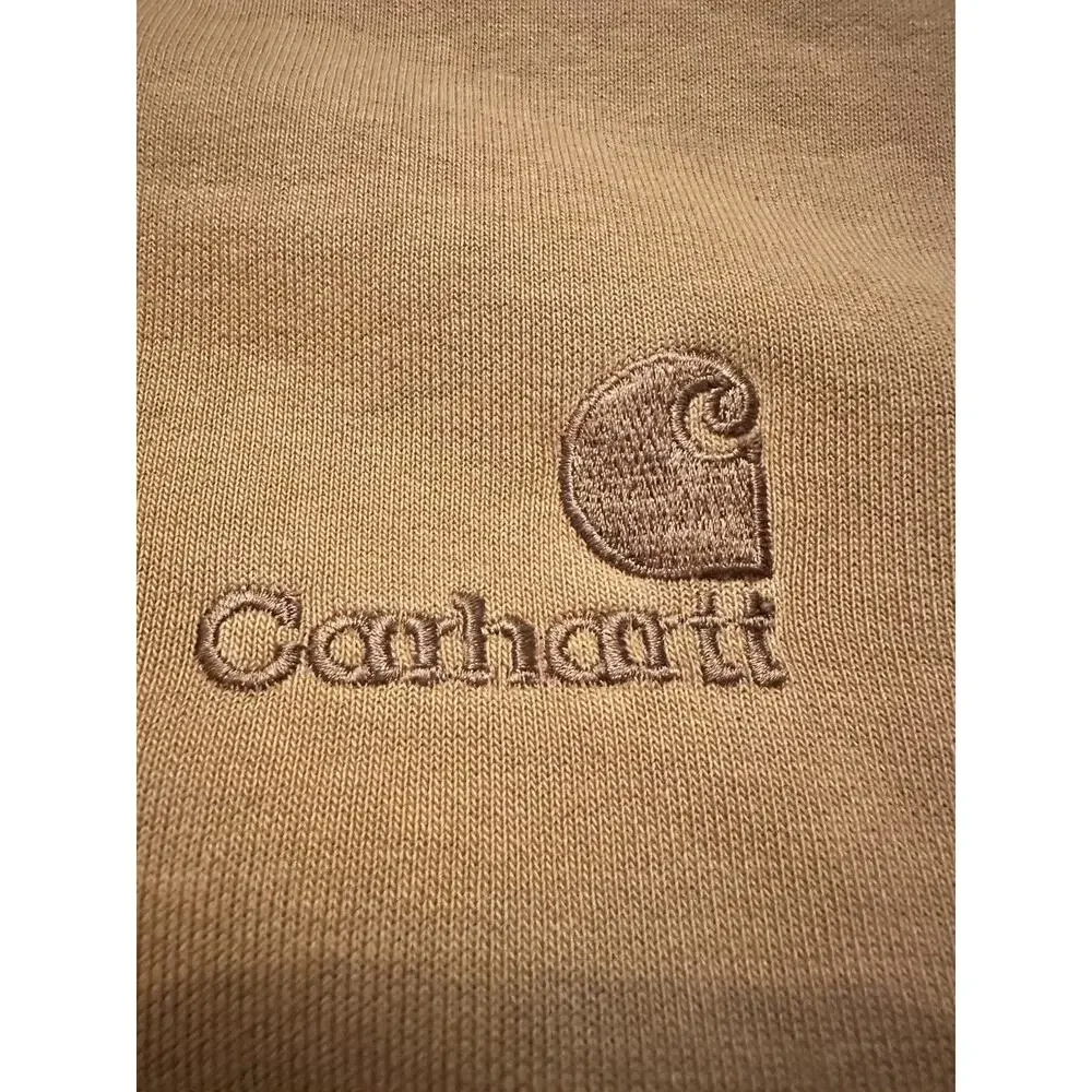 Vintage 90s Light Brown Distressed Carhartt Workwear Hoodie - Picture 6 of 15
